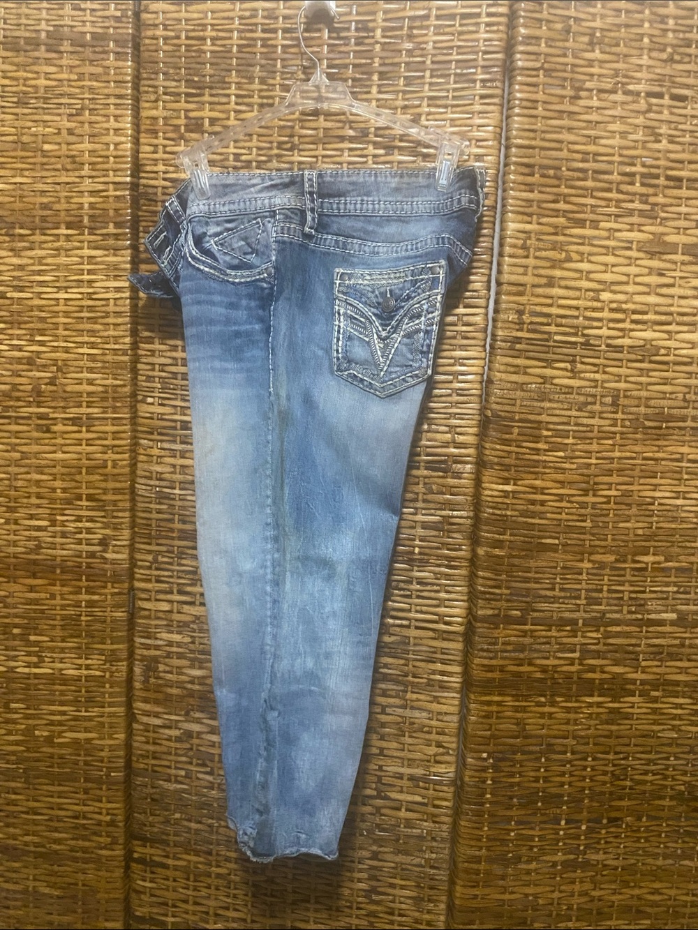 EUC VIGOSS The Dallas Denim raw hem Capri Jeans 15/16